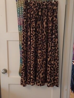 Animal print maxi skirt